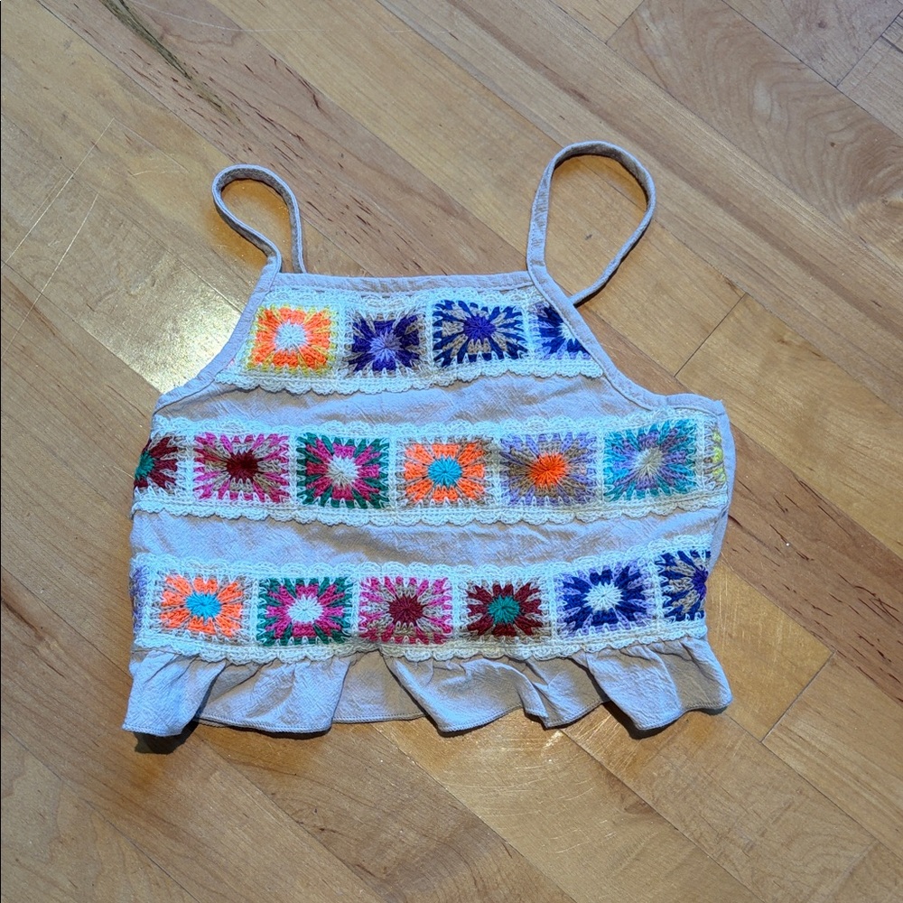 SHEIN Multicolor Crochet Tank Top